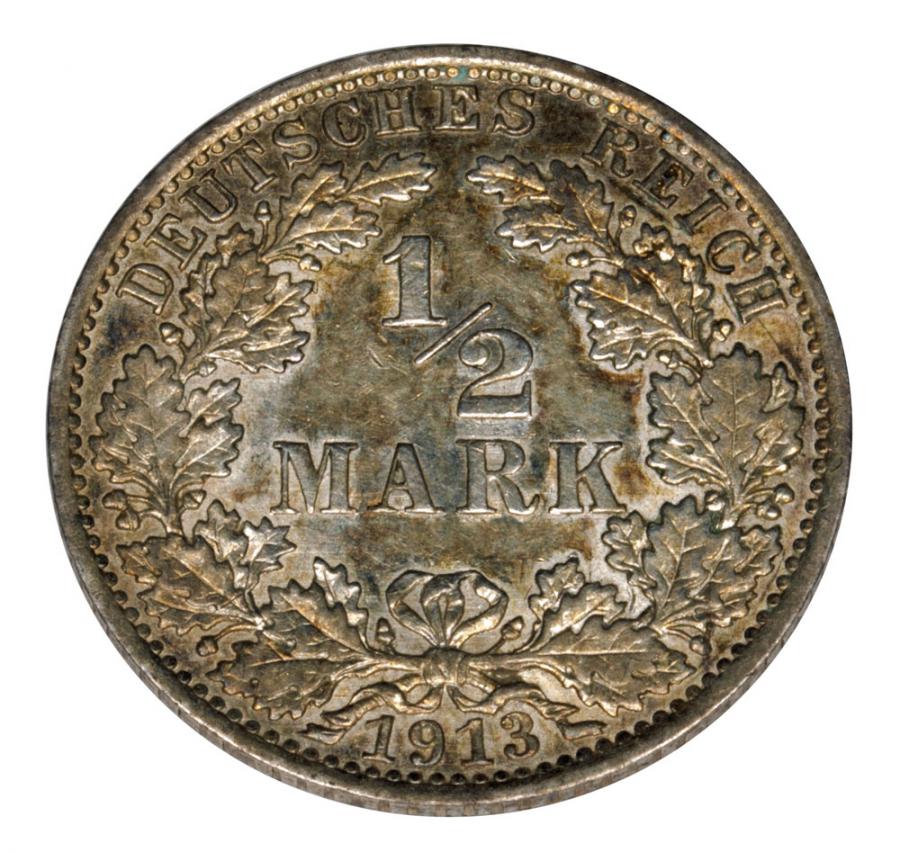1/2 mark 1913 A Wilhelm II Hohenzollern Allemagne Berlin