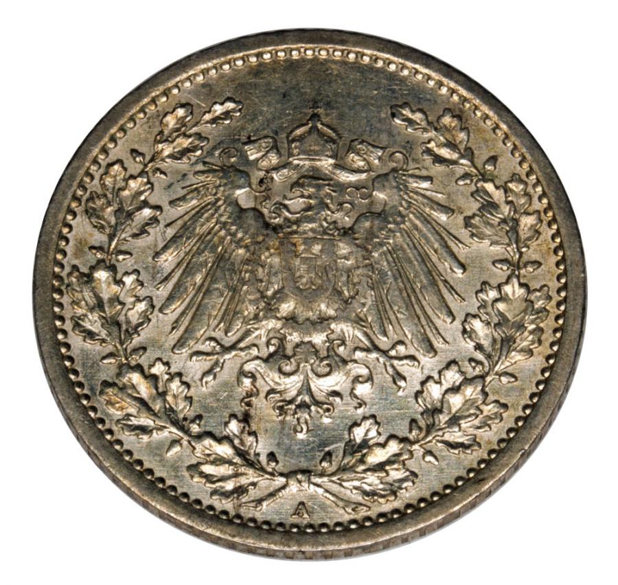 1/2 mark 1913 A Wilhelm II Hohenzollern Allemagne Berlin