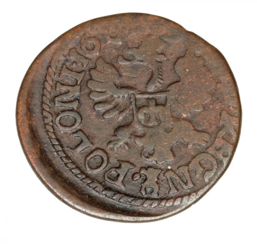 Szeląg 1661 Jan Kazimierz Pologne Ujazdów