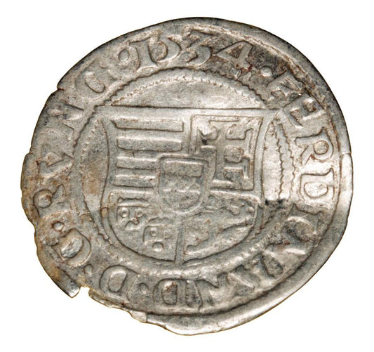 Denier 1534 Ferdinand Ier de Habsbourg Hongrie Kremnica