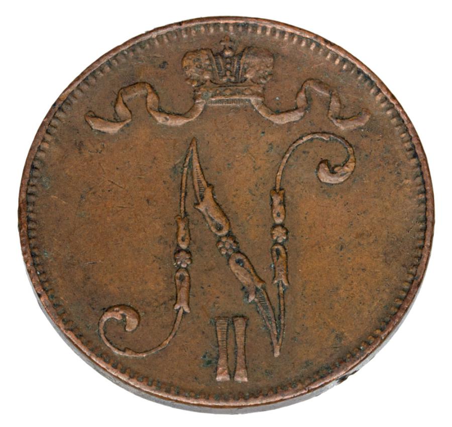 Pièce de 5 pence 1912 Nicolas II Finlande russe Helsinki