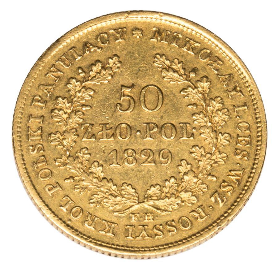 50 zlotys 1829 Alexandre Ier Romanov Royaume de Pologne or