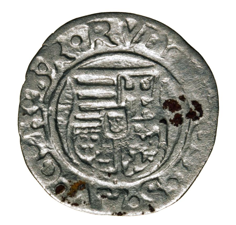 Denier 1581 Rodolphe II Habsbourg Hongrie Kremnica
