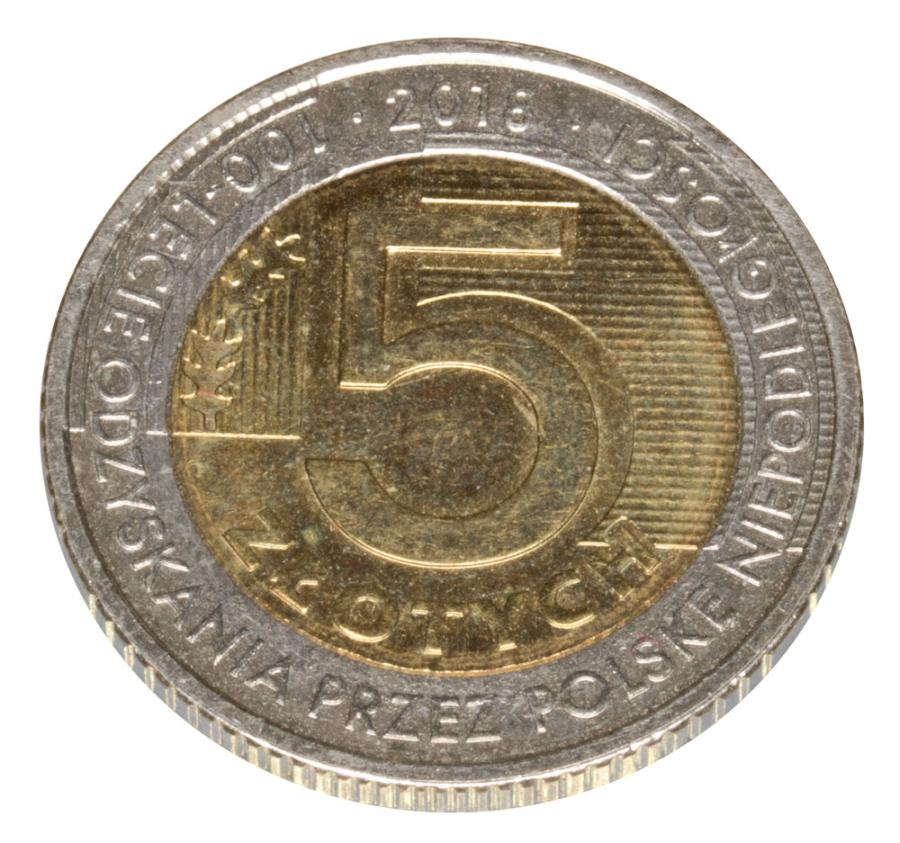 5 zlotys 2018 Pologne Varsovie 100 ans d'indépendance