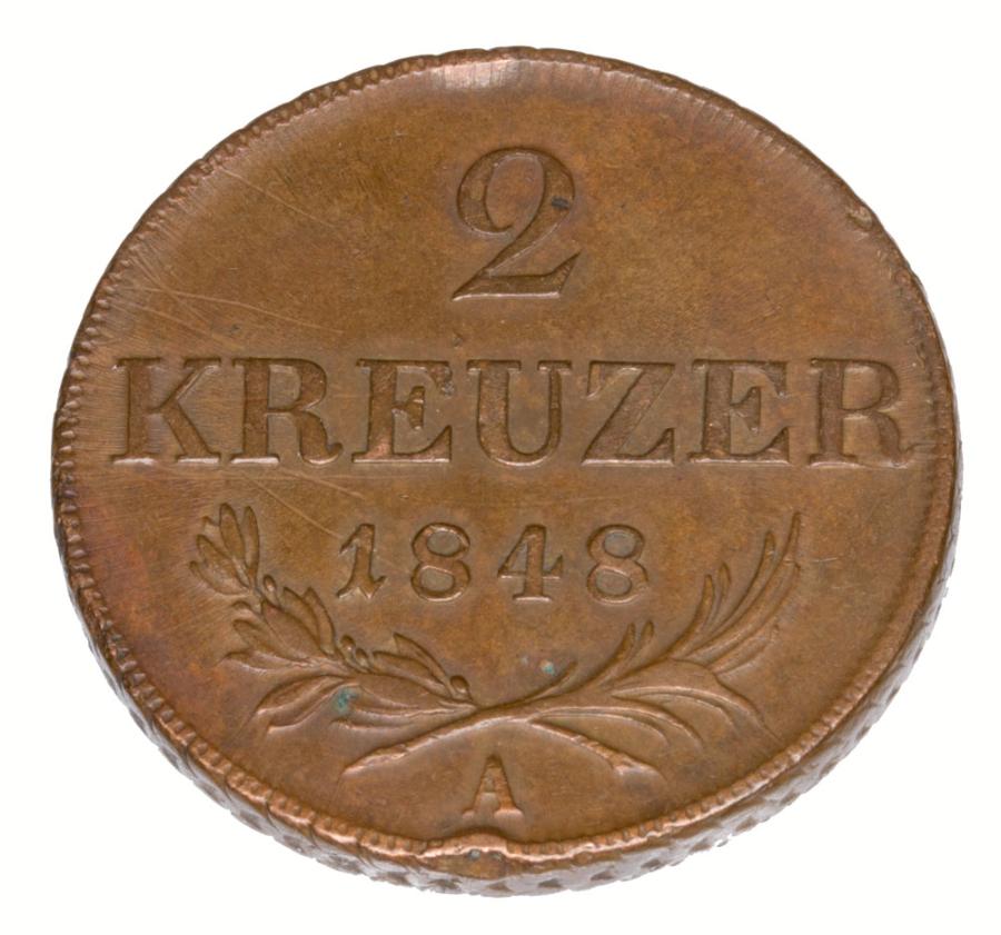 2 kreuzer 1848 François-Joseph Ier d'Autriche Vienne