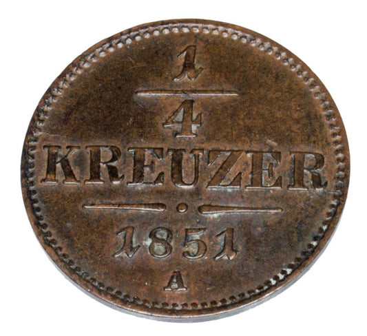 1/4 kreuzer 1851 François-Joseph Ier de Hongrie Vienne