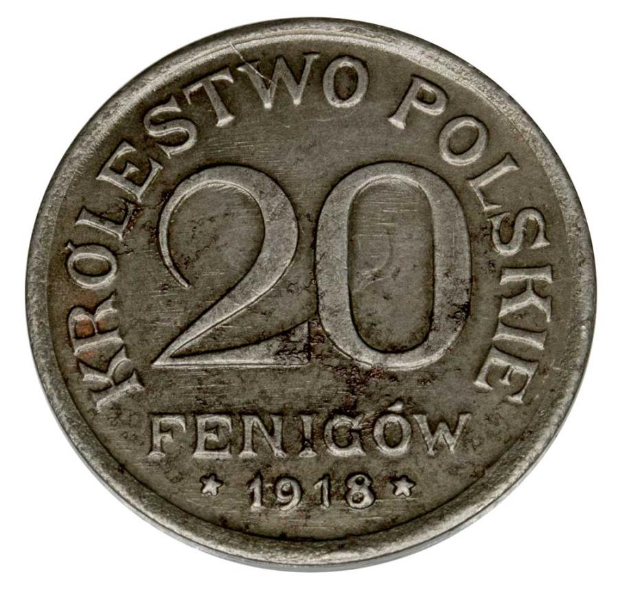 20 pfennig 1918 Royaume de Pologne Stuttgart F