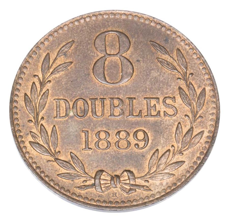 8 doubles 1889 Grande-Bretagne Guernesey Birmingham H