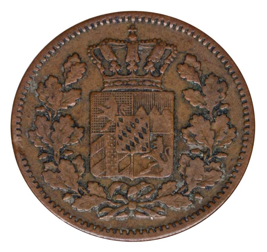 2 pfennigs 1859 Maximilien II Allemagne Bavière
