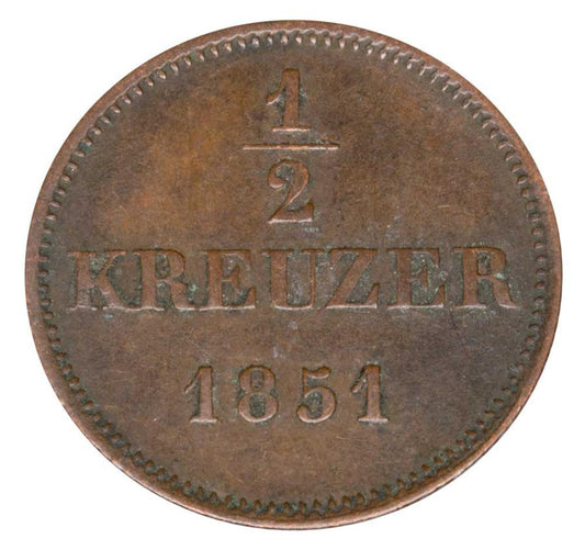 1/2 Kreuzer 1851 Maximilien II Allemagne Bavière