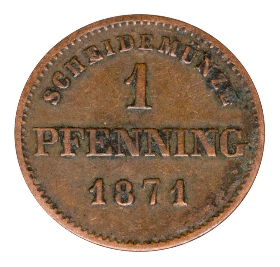 1 pfennig 1871 Louis II de Bavière Allemagne