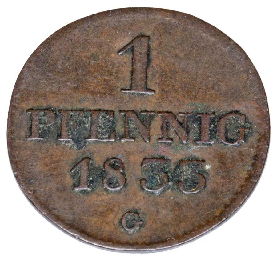 1 pfennig 1833 Antoine le Bon Allemagne Saxe Dresde G
