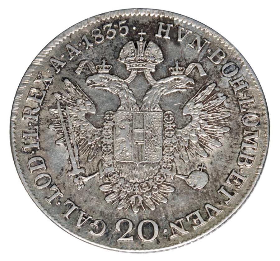 20 kreuzer 1835 François-Joseph Ier d'Autriche Prague C