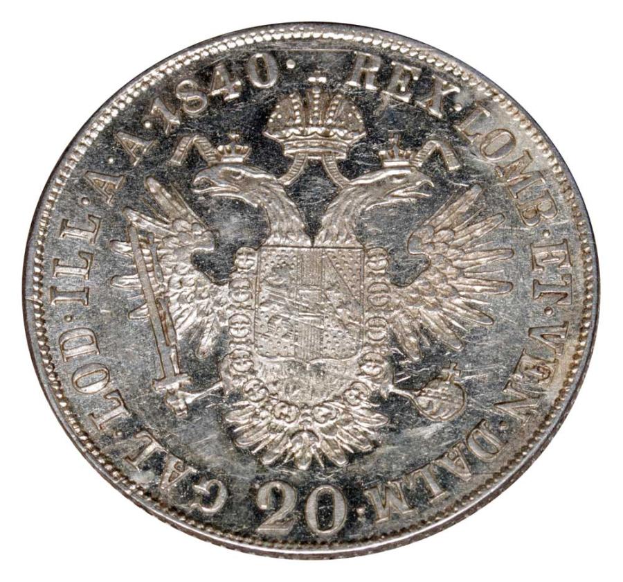 20 kreuzer 1840 Ferdinand Ier Habsbourg Autriche Vienne A