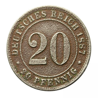 20 pfennig 1887 Frédéric-Guillaume II Allemagne Stuttgart