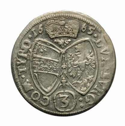 3 kreuzer 1665 Sigismond François Autriche Salle du Tyrol