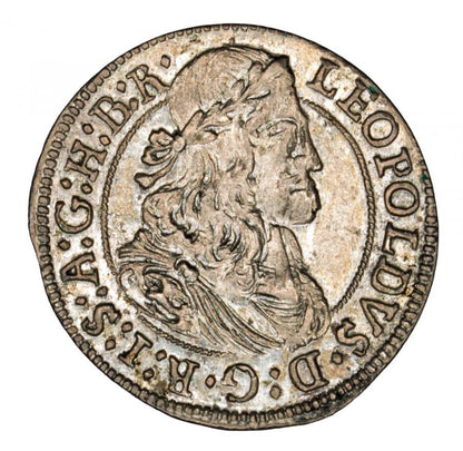 3 krajcary 1671 Léopold I Habsbourg Autriche Tyrol Hall