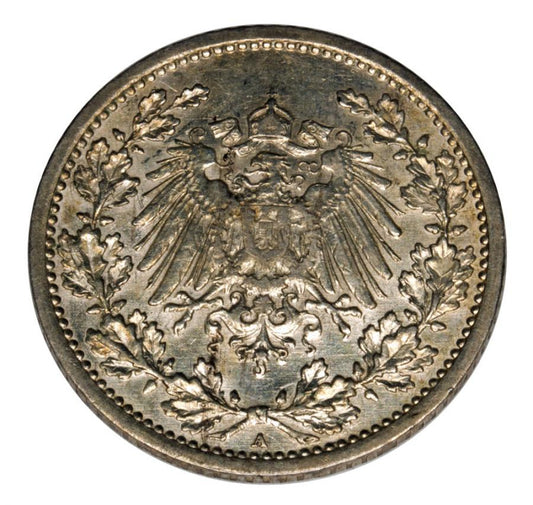 1/2 mark 1913 A Wilhelm II Hohenzollern Allemagne Berlin