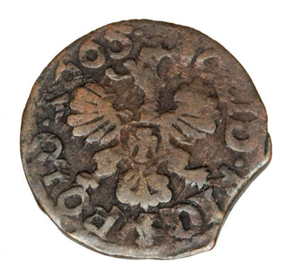 Szeląg 1665 Jan Kazimierz Pologne Ujazdów