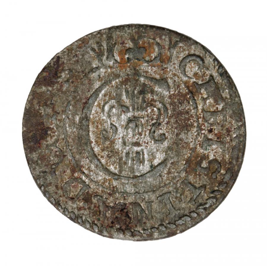 Szeląg 1652 Krystyna Waza Livonie Livonie