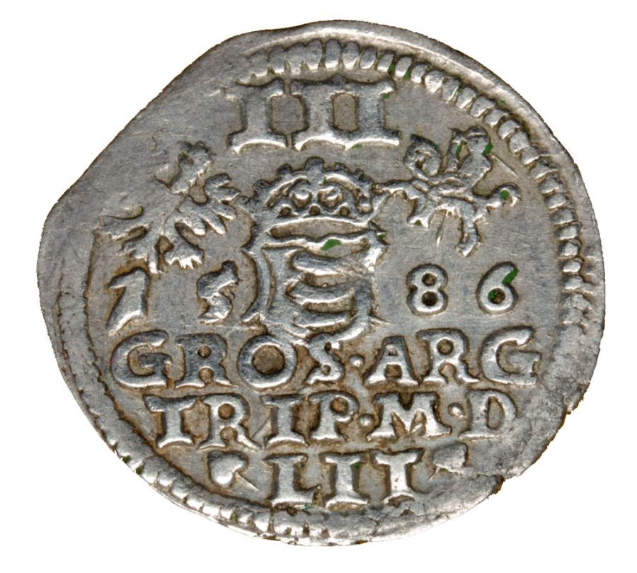Trojak 1586 Stefan Batory Lituanie Vilnius