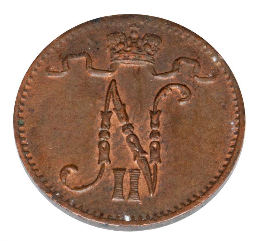 Pièce de 1 penny 1916 Nicolas II Finlande Occupation russe Helsinki