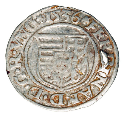Denar 1536 Ferdinand Ier Habsbourg Hongrie Kremnica