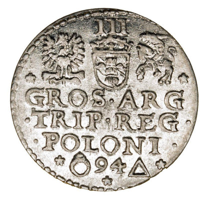 Trojak 1594 Sigismond III Vasa de Pologne Malbork