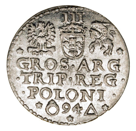 Trojak 1594 Sigismond III Vasa de Pologne Malbork