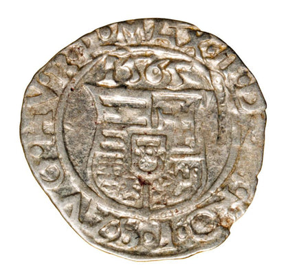 Denier 1565 Maximilien II Habsbourg Hongrie Kremnica