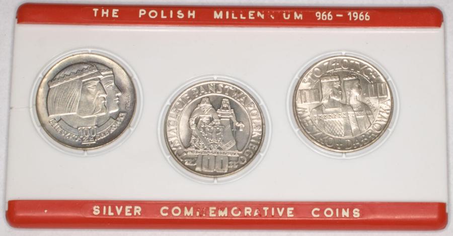 Ensemble de 3 pièces du millénaire 1966 Mieszko et Dąbrówka