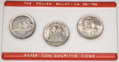 Ensemble de 3 pièces du millénaire 1966 Mieszko et Dąbrówka