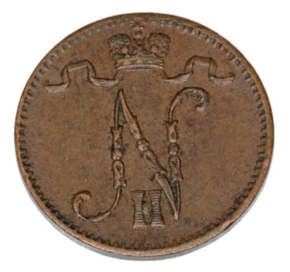 Pièce de 1 penny de 1905 Nicolas II Finlande Occupation russe Helsinki