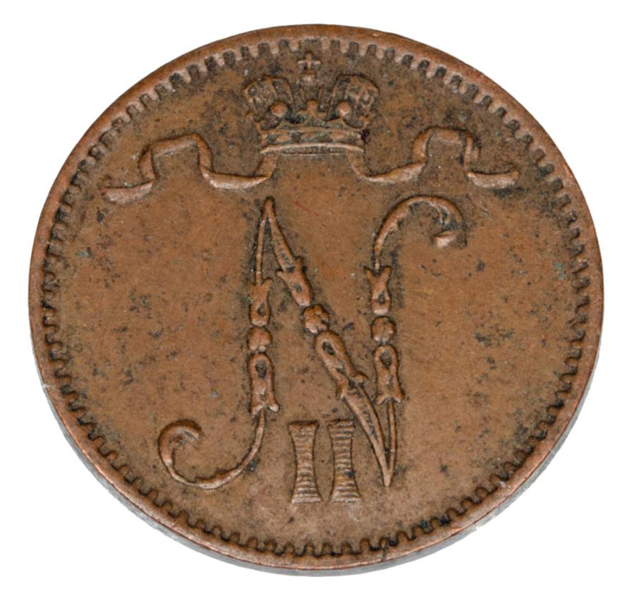 Pièce de 1 penny de 1912 Nicolas II Finlande Occupation russe Helsinki