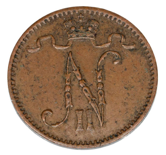 Pièce de 1 penny de 1912 Nicolas II Finlande Occupation russe Helsinki