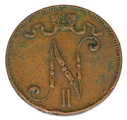 Pièce de 5 pence 1897 Nicolas II Finlande russe Helsinki