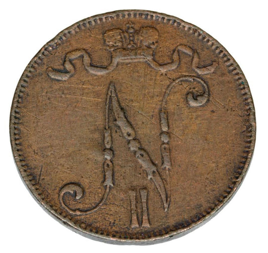 Pièce de 5 pence 1899 Nicolas II Finlande russe Helsinki
