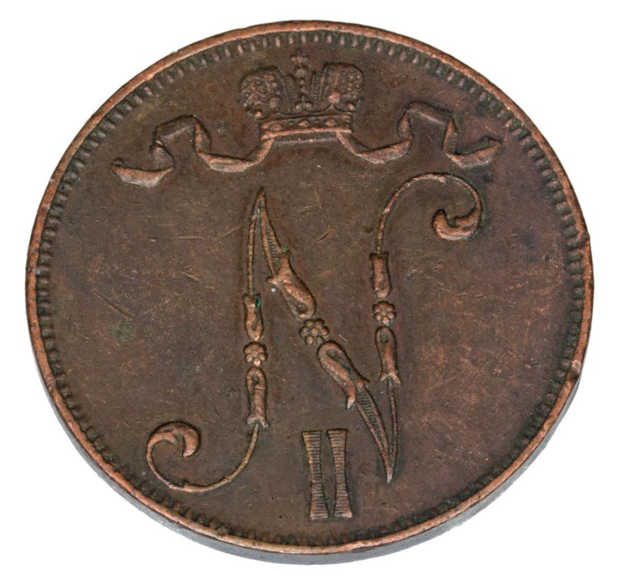Pièce de 5 pence 1911 Nicolas II Russie Finlande Helsinki