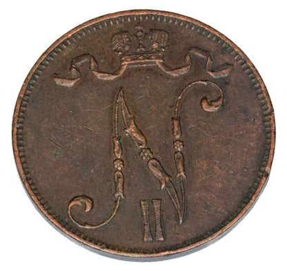 Pièce de 5 pence 1911 Nicolas II Russie Finlande Helsinki