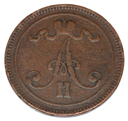 Pièce de 10 pence de 1866, Alexandre II, Finlande russe, Helsinki