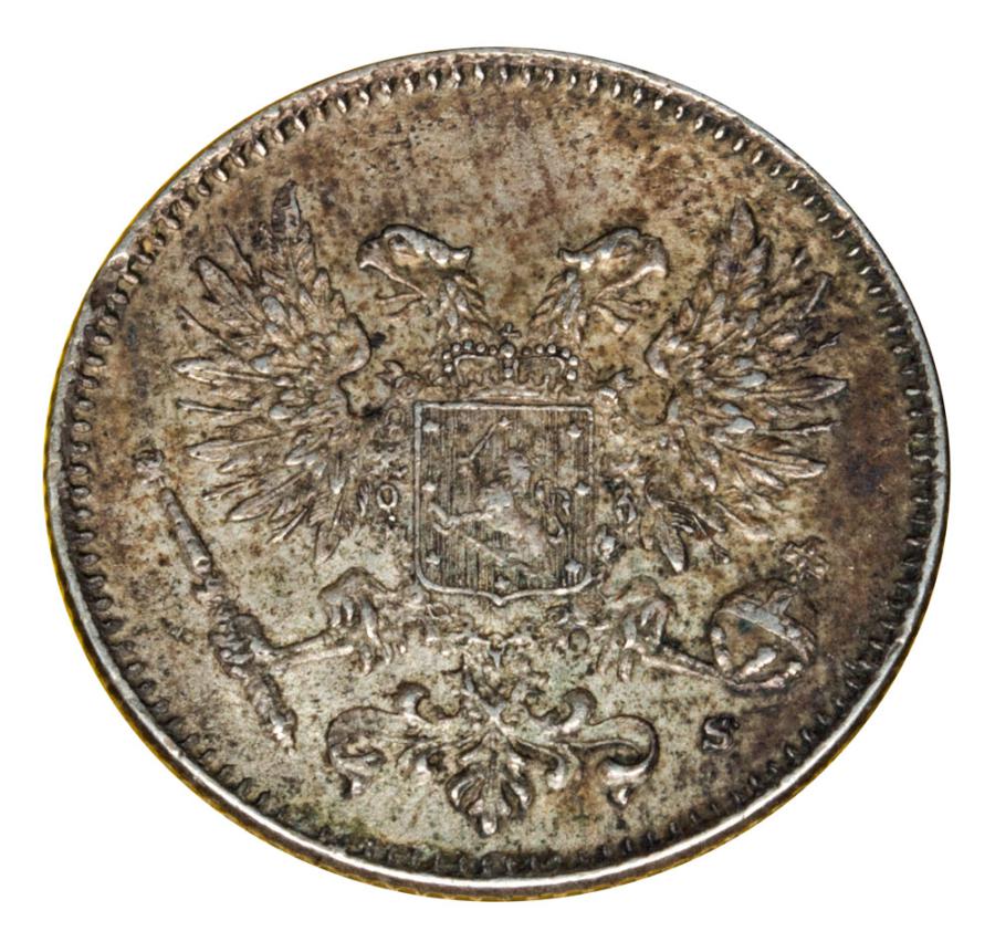 Pièce de 50 pence 1917 Nicolas II Finlande russe Helsinki