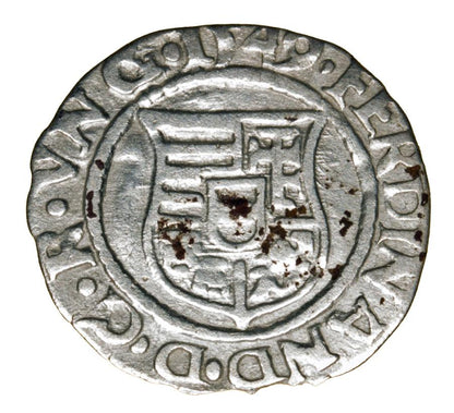 Denier 1549 Ferdinand Ier Habsbourg Hongrie Kremnica