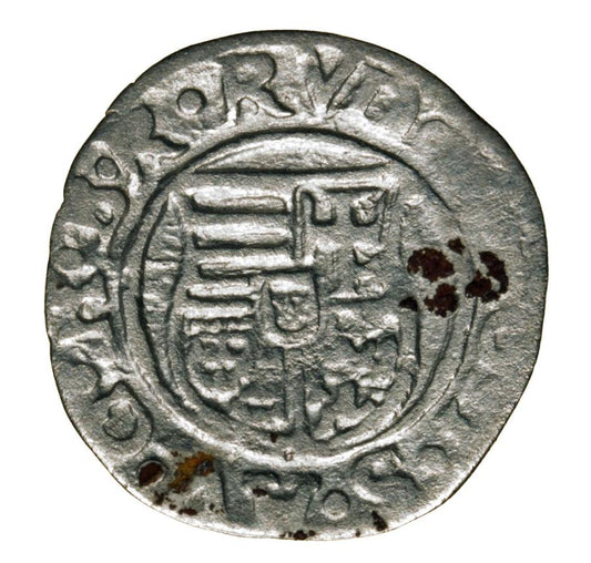 Denier 1581 Rodolphe II Habsbourg Hongrie Kremnica