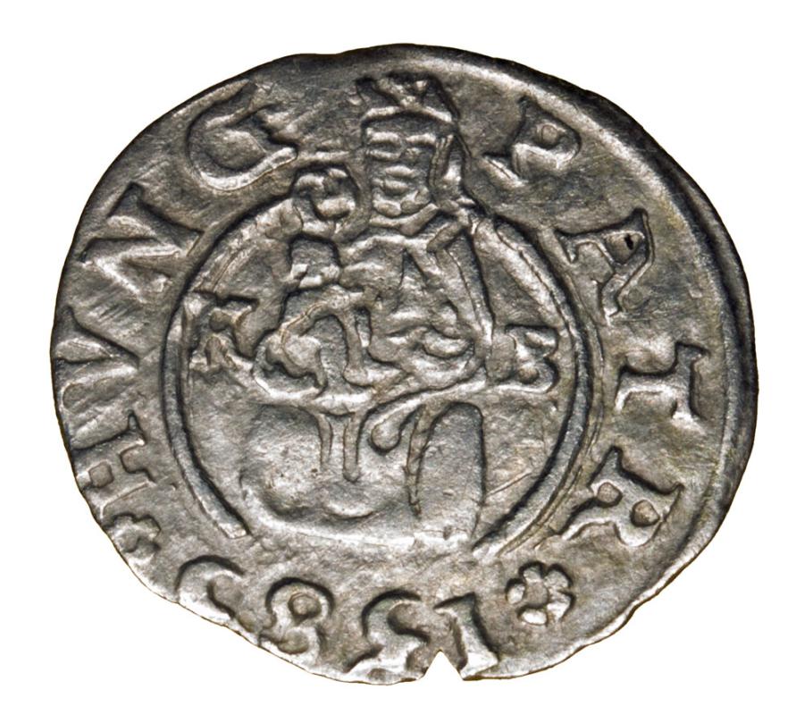 Denier 1585 Rodolphe II Habsbourg Hongrie Kremnica