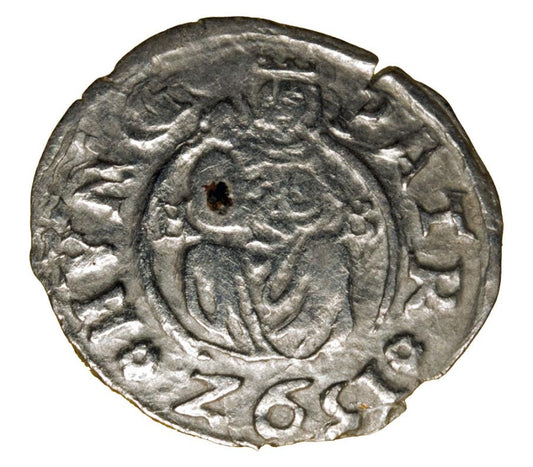 Denier 1592 Rodolphe II Habsbourg Hongrie Kremnica
