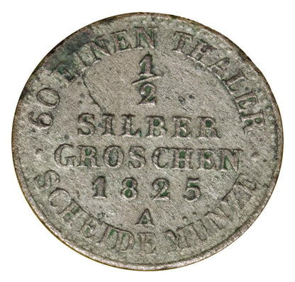 1/2 groschen en argent 1825 Frédéric-Guillaume III Prusse Berlin