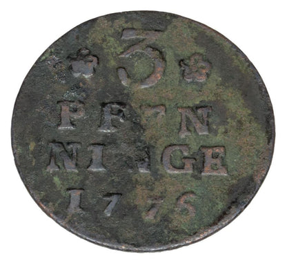 3 pfennig 1776 Poméranie occidentale Stralsund