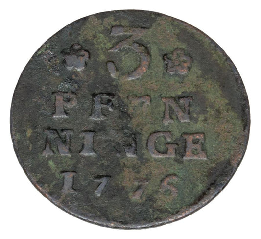 3 pfennig 1776 Poméranie occidentale Stralsund