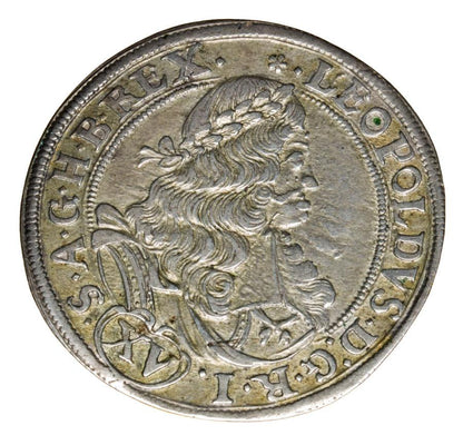 15 kreuzer 1677 Léopold Ier Habsbourg Silésie Brzeg