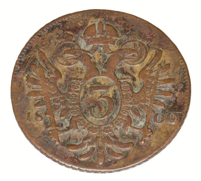 3 kreuzer 1800 François II Habsbourg Autriche Prague
